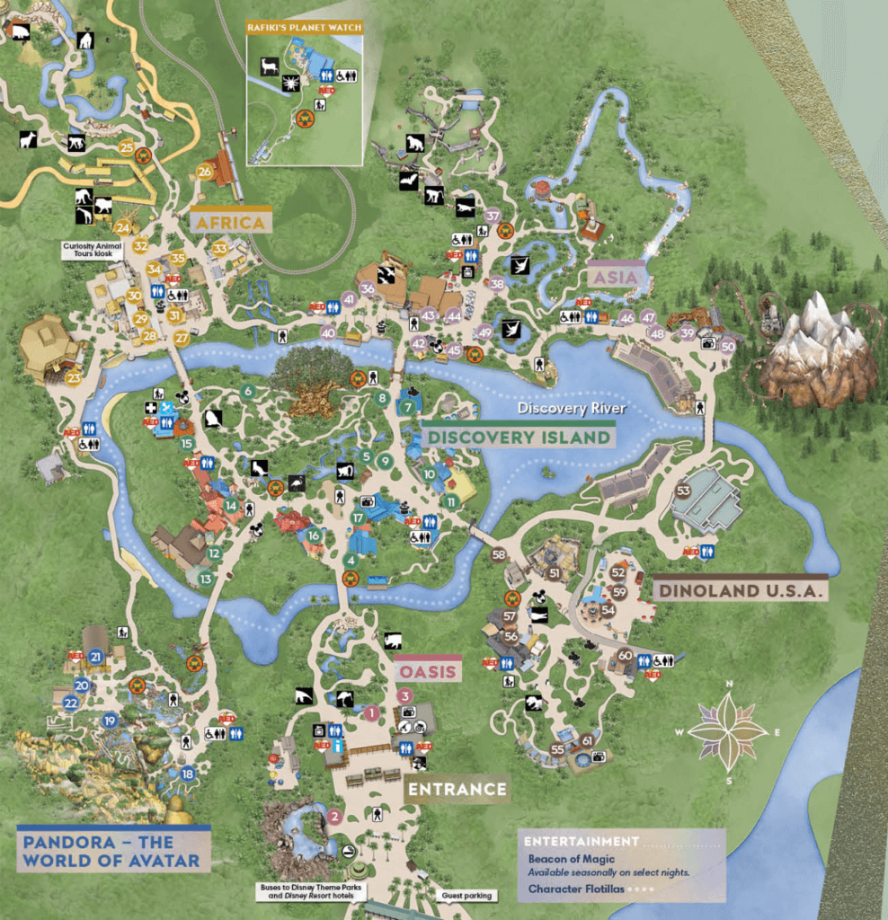 מפת הפארק - אנימל קינגדם דיסניוורלד אורלנדו
