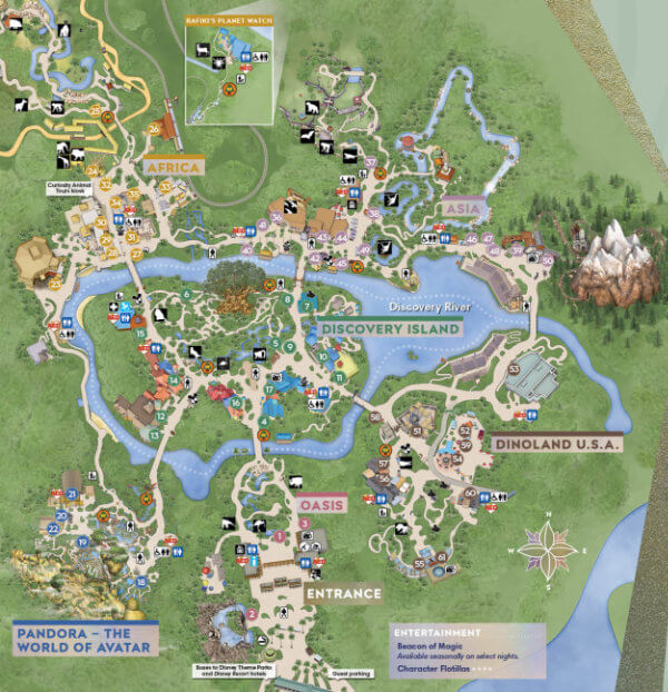 מפה אנימל קינגדם ממלכת החיות דיסני וורלד אורלנדו