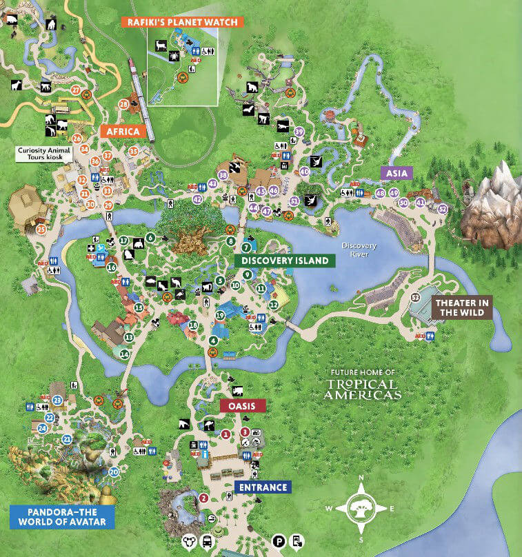 מפה אנימל קינגדם ממלכת החיות דיסני וורלד אורלנדו
