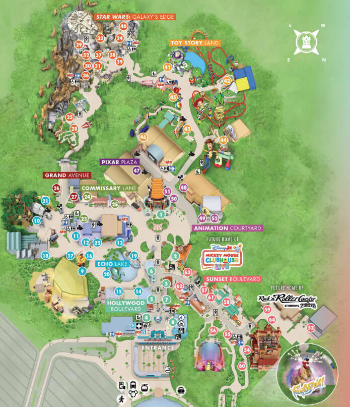 מפה עדכנית של הוליווד סטודיוז עם החלפת הרכבת של החבובות ובניית האזור של מפלצות בעמ