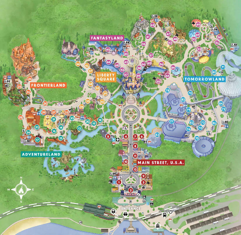 מפה עדכנית של המג'יק קינגדם עם בניית האזורים החדשים של cars ו-Villains land